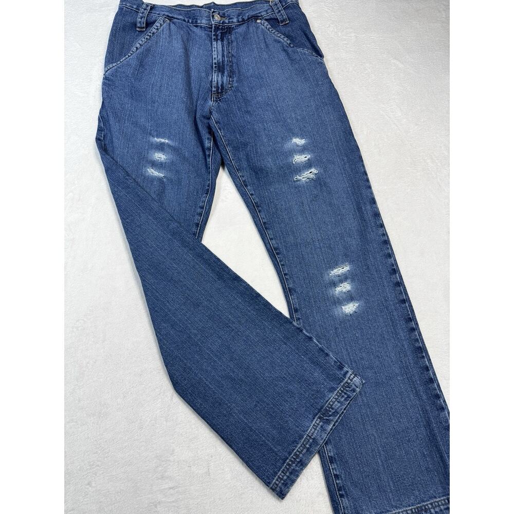 Vintage Source X Distressed Baggy Jeans Mens 36 Y2K Wide Leg Streetwear Denim